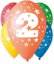 Balon gumowy Godan Z NADRUKIEM 5 szt mix 300 mm 12cal (GS110/2)