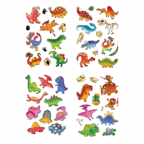 Zestaw tymczasowych tatuaży - Dinozaury, 1 szt.