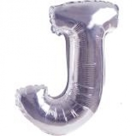 Balon Litera "J" 45,5cm srebrny