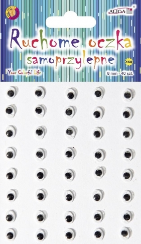 Ruchome oczka samoprzylepne 8mm 40szt