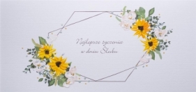 Karnet Ślub - Słoneczniki napis