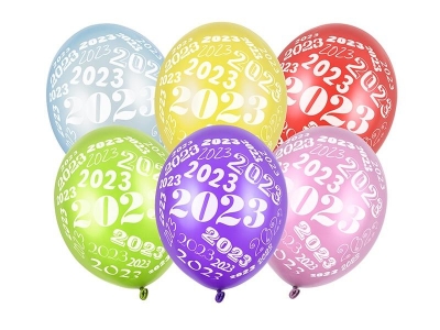 Balony 2023 Metallic 30cm 6szt