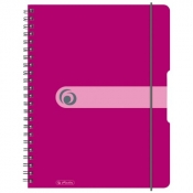 Herlitz, brulion na spirali A4, 80 stron, malinowy (11293081)