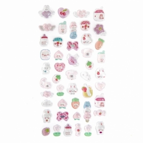 Naklejki candy drops pink 47szt