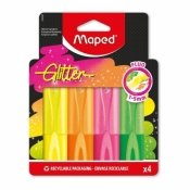 Zakreślacz Glitter Fluo brokatowy 4 kolory MAPED
