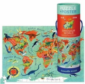 Puzzle 200: Świat dinozaurów z plakatem