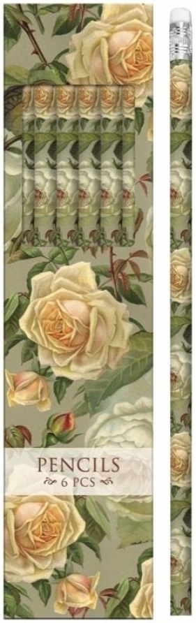 Ołówki ozdobne STPEN43 żółte róże 6szt