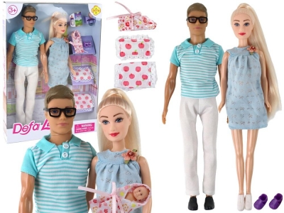 <img src='https://webimage.pl/pics/475/2/d5905515352475.jpg' style='height:440px' /> Lalka rodzina chłopak dziewczyna blond włosy ciąża