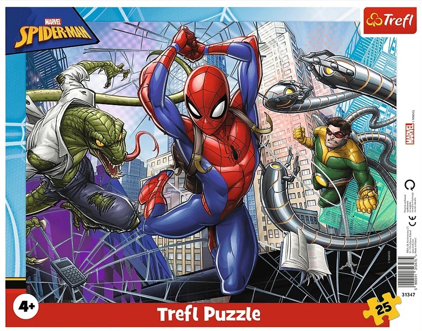 Trefl, Puzzle ramkowe 25: Odważny Spider-man (31347)