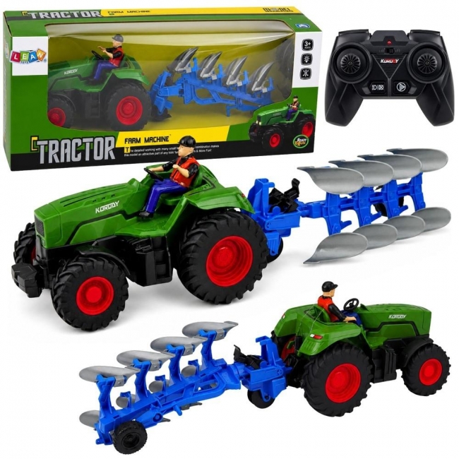 <img src='https://webimage.pl/pics/475/5/d5907990205475.jpg' style='height:440px' /> Traktor z pługiem i rolnikiem R/C 1:24