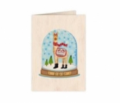 Karnet drewniany C6 + koperta Święta Lama