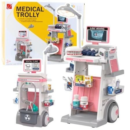 <img src='https://webimage.pl/pics/475/6/d5905991086475.jpg' style='height:440px' /> Zestaw doktor wózek medyczny różowy 26el