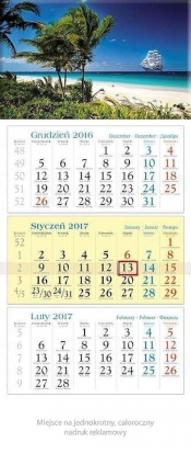 Kalendarz trójdzielny 2017 KT 07 Wakacje
