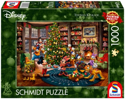 Puzzle 1000 PQ T.Kinkade Myszka Miki choinka Disney 113672