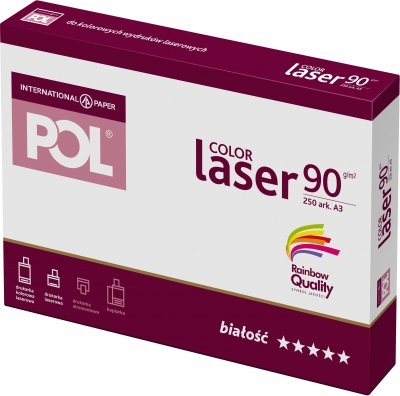 Papier satynowany International Paper Pol Color Laser A3 - biały 90 g 297 mm x 420 mm