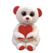 Maskotka Ty Niedźwiedź z sercem Desi 15 cm biały (41047)