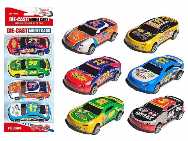 Resoraki metalowe autka 4szt MIX