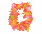 Opaska hawajska duże kwiaty pomarańczowo-różowa
