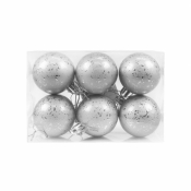 Bombki z efektem rosy srebrne 6szt