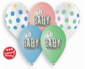 Balon gumowy Godan Oh Baby 33 cm, 5 szt. pastelowy mix (GS120/OBY)