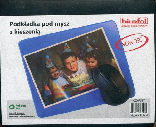 Podkładka pod mysz z kieszenią czarna