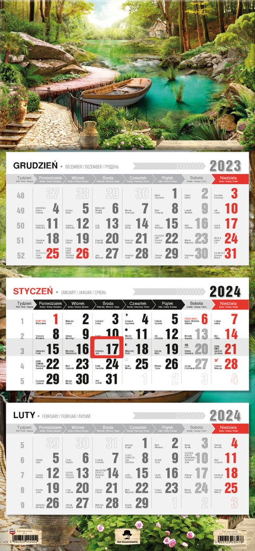 Kalendarz 2024 trójdzielny Romantico KT-1 v53