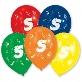 Balony lateksowe cyfra 5, 10 sztuk (48947)