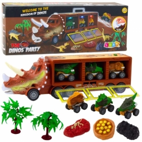 Ciężarówka dinozaur triceratops brązowy
