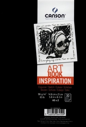 Szkicownik A5 Canson Artbook Inspiration 2x30 kartek czarny