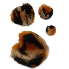 Pompony akrylowe, 45 szt. - cętki brązowe (338521)