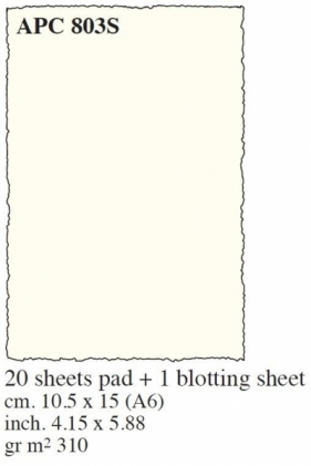Papier czerpany A6 z podkładką 20 arkuszy kremowy