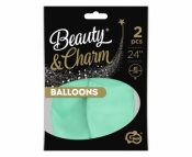 Balony Beauty&Charm makaronowe zielone 61cm 2szt