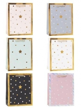Torebka ozdobna 26x32x10cm hot-stamp mix ROZETTE