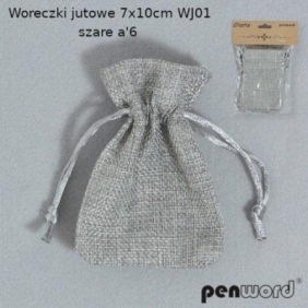 Woreczki jutowe szare 7x10cm 6szt