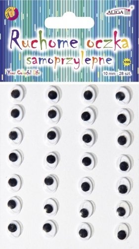Ruchome oczka samoprzylepne 10mm 28szt