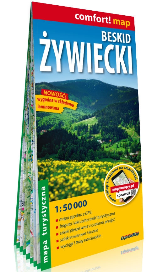 Beskid Żywiecki laminowana mapa turystyczna 1:50 000