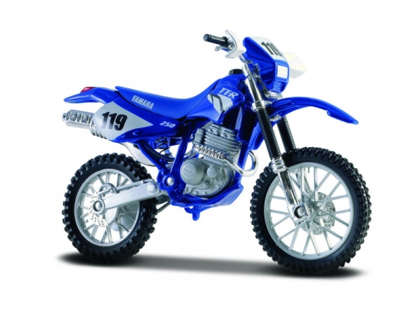 Model metalowy Motocykl Yamaha TT-R 250 1/18 z podstawką (10139300/77048)