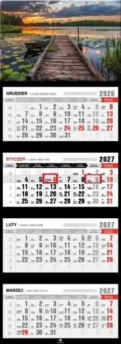 Kalendarz 2027 czterodzielny premium - Mazury