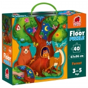 Puzzle podłogowe - Zwierzęta leśne, 40 el.