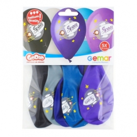 Balon gumowy Godan Premium Hel Space rakieta 5 szt. mix 33 cm (GS120/838)