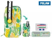 Multipiórnik owalny Milan z 4 piórnikami Hyde & Seek zielono - żółty (08872HSD)