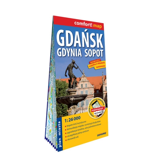 Gdańsk Gdynia Sopot laminowany plan miasta 1:26 000