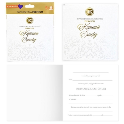 <img src='https://webimage.pl/pics/482/1/d5906850801482.jpg' style='height:440px' /> Zaproszenie komunia (5szt)