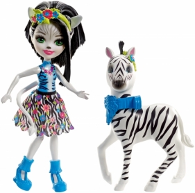 Enchantimals: Lalka Zelena Zebra + duże zwierzę Zebra (FKY72/FKY75)