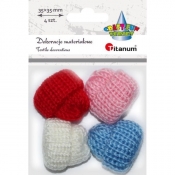 Dekoracje materiałowe czapeczki wełniane 35x35mm (390943)