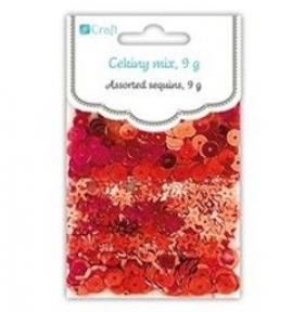 Cekiny mix 9g czerwone metaliczne