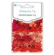 Cekiny mix 9g czerwone metaliczne