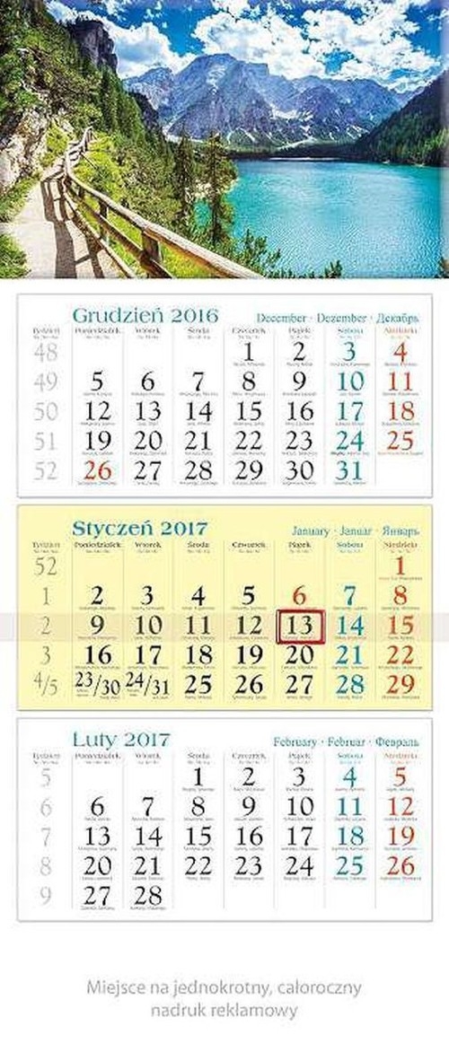 Kalendarz trójdzielny 2017 KT 08 Ścieżka