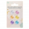 Magnesy ozdobne brokatowe 6szt
