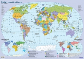 Mapa świata polityczna - plansza edukacyjna na ścianę i biurko